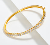 Affinity Diamonds Gold-Over Sterling Silver Hinge Bangle 7-1/4"